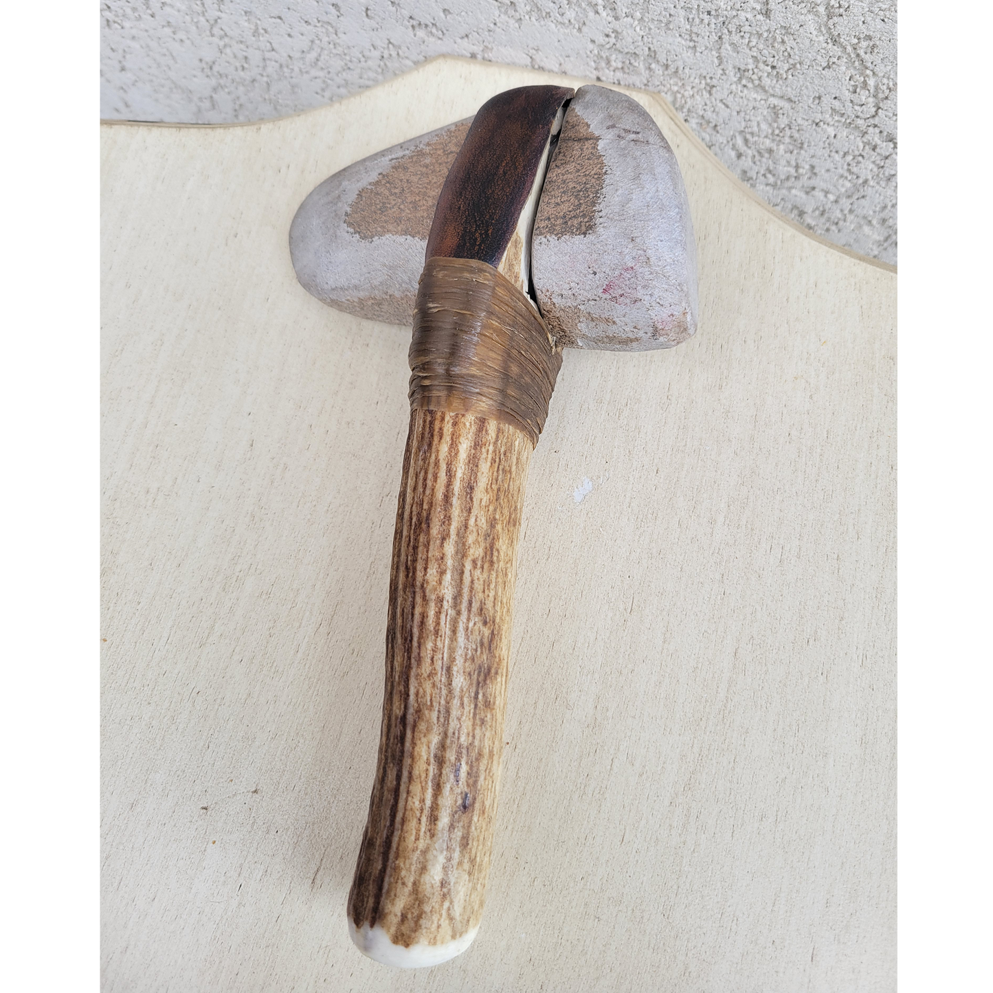 Stone Hatchet With Antler Handle