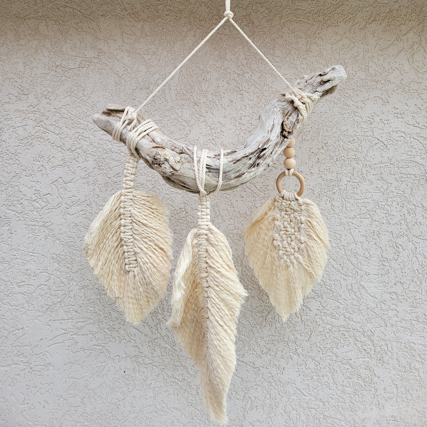 Macrame Leaves On Driftwood