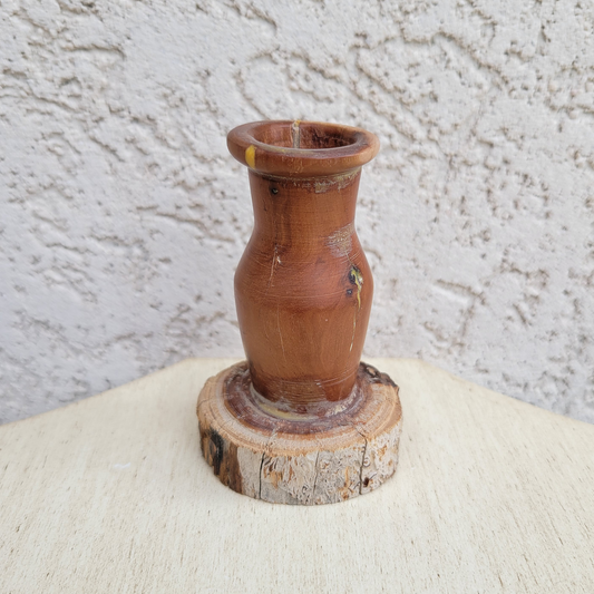 Small Wooden Carved Vase