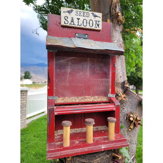 Wooden Bird Feeder Saloon